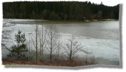 das letzte Eis des Winters am Marbach-Stausee...